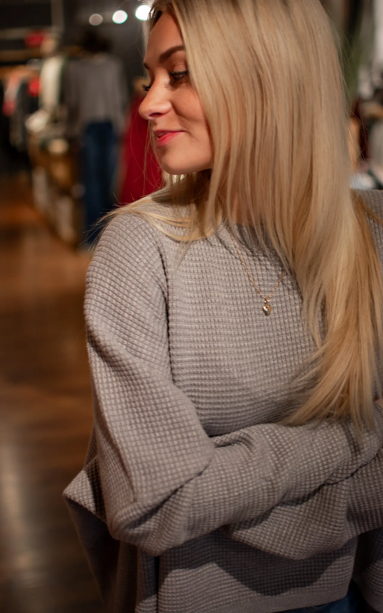 Rainy Day Waffle Sweater