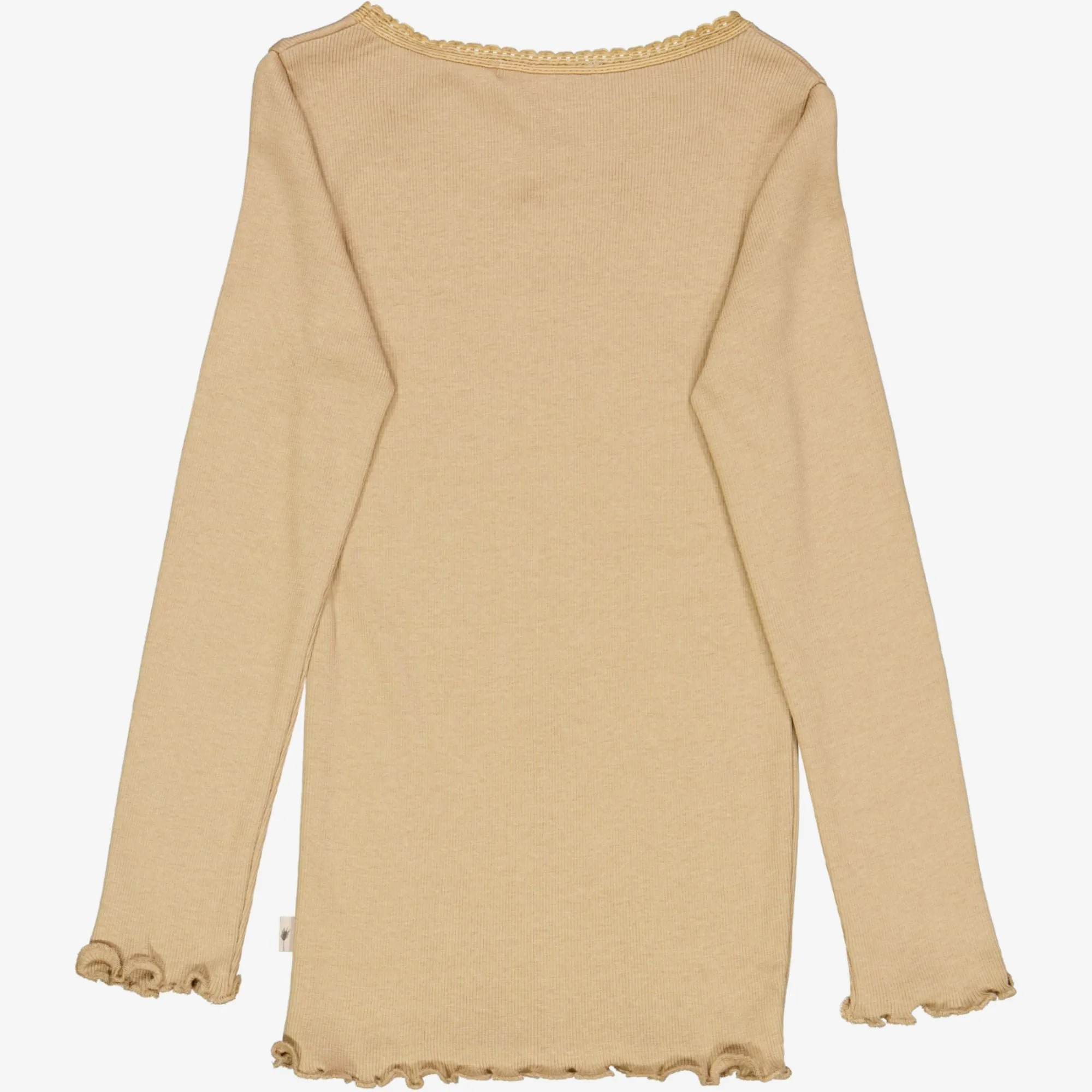 Rib T-Shirt Lace LS - latte