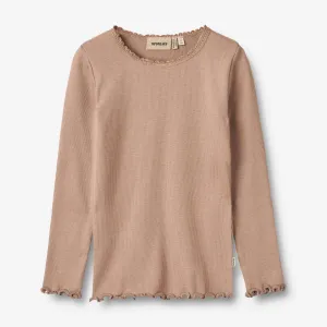 Rib T-Shirt L/S Reese - nougat rose