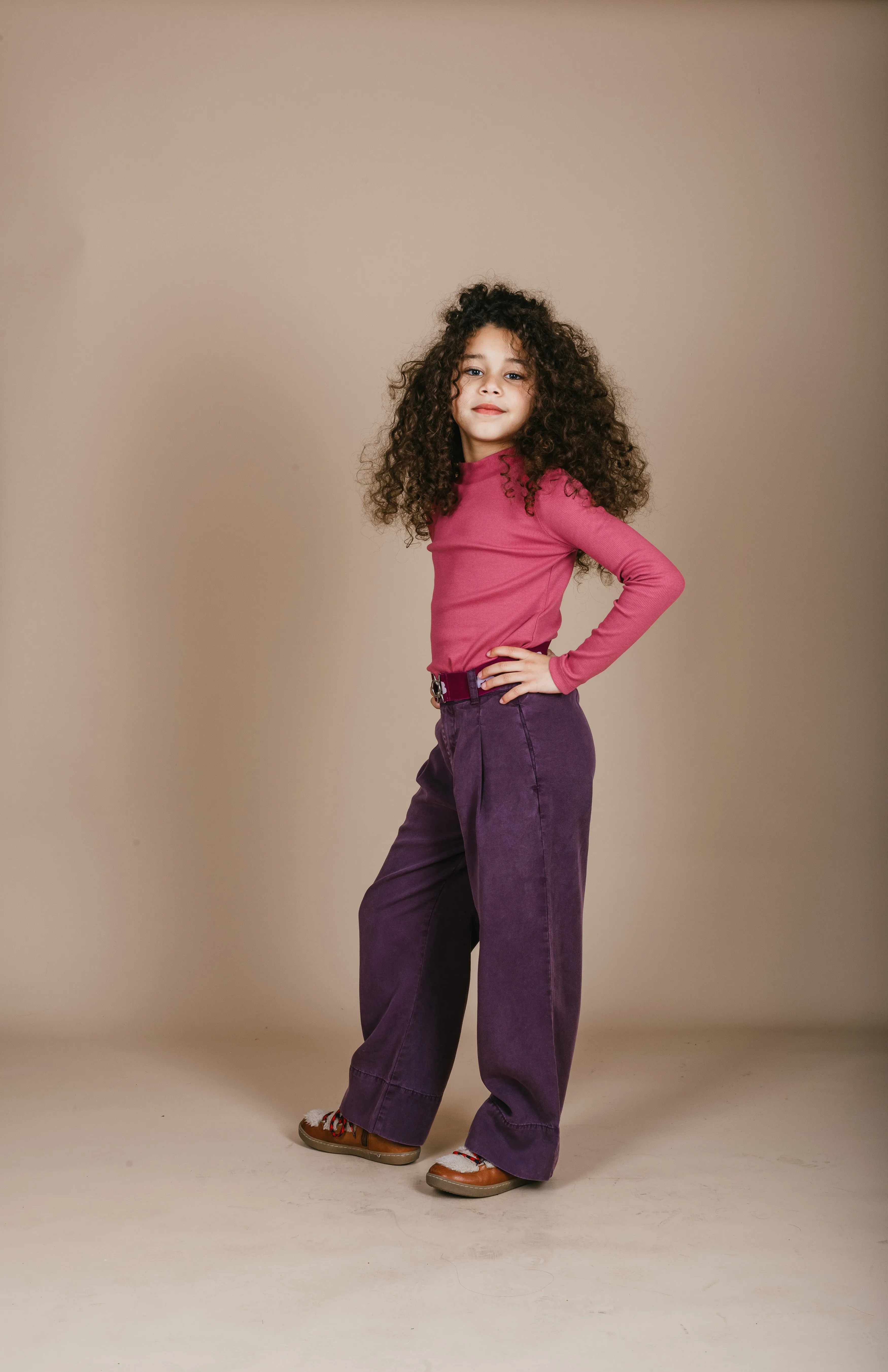 Rib Turtle Neck | Red Violet