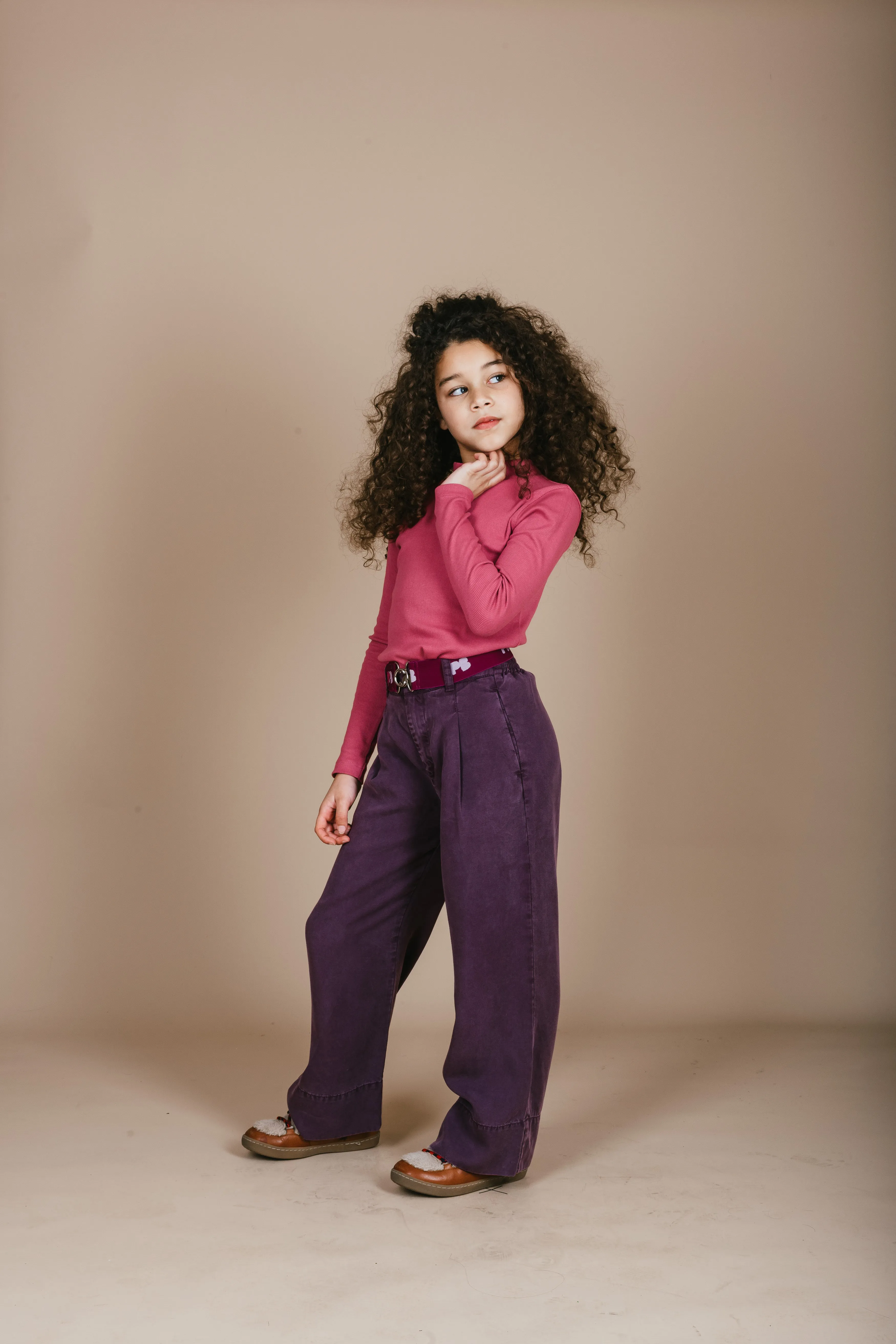 Rib Turtle Neck | Red Violet
