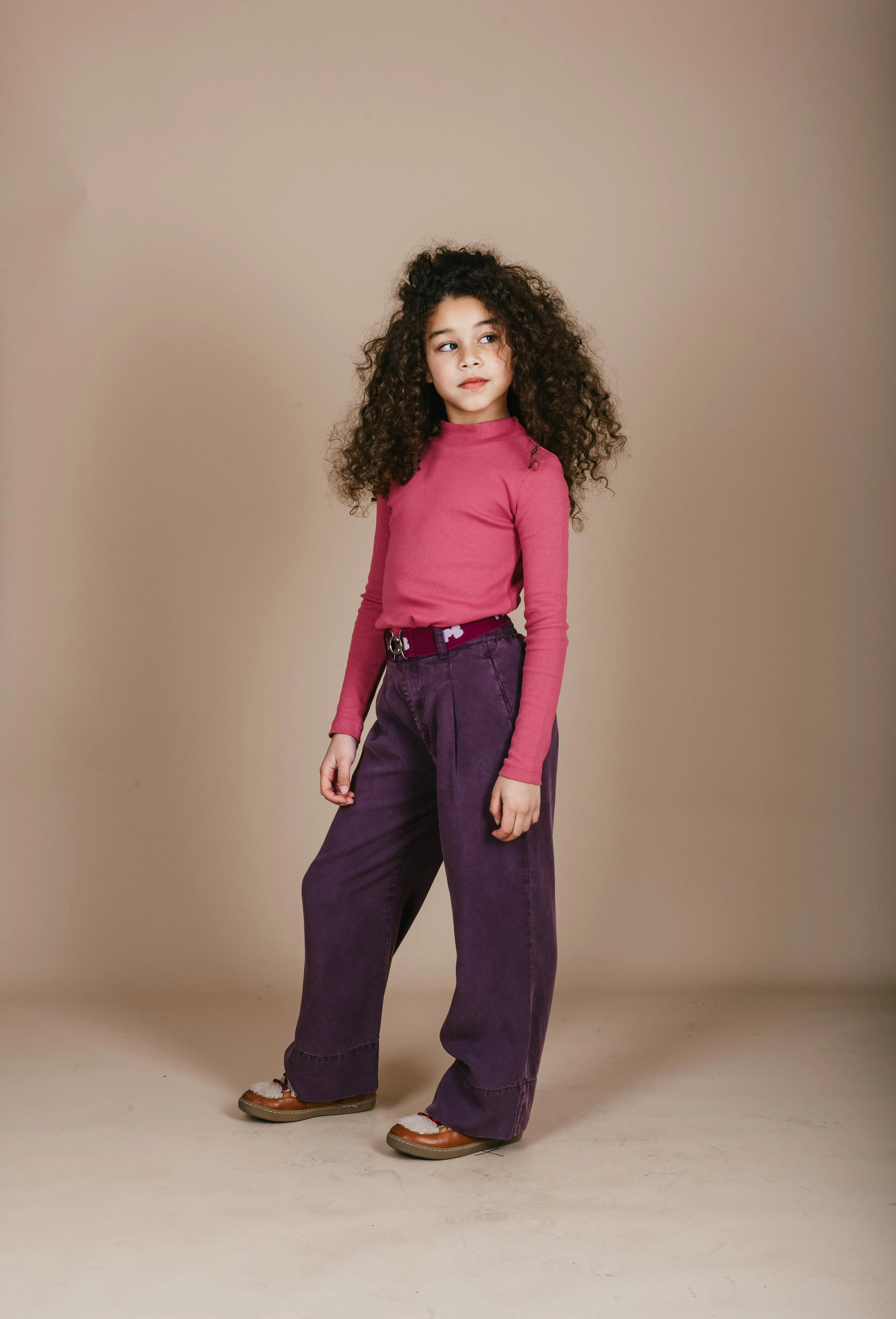 Rib Turtle Neck | Red Violet