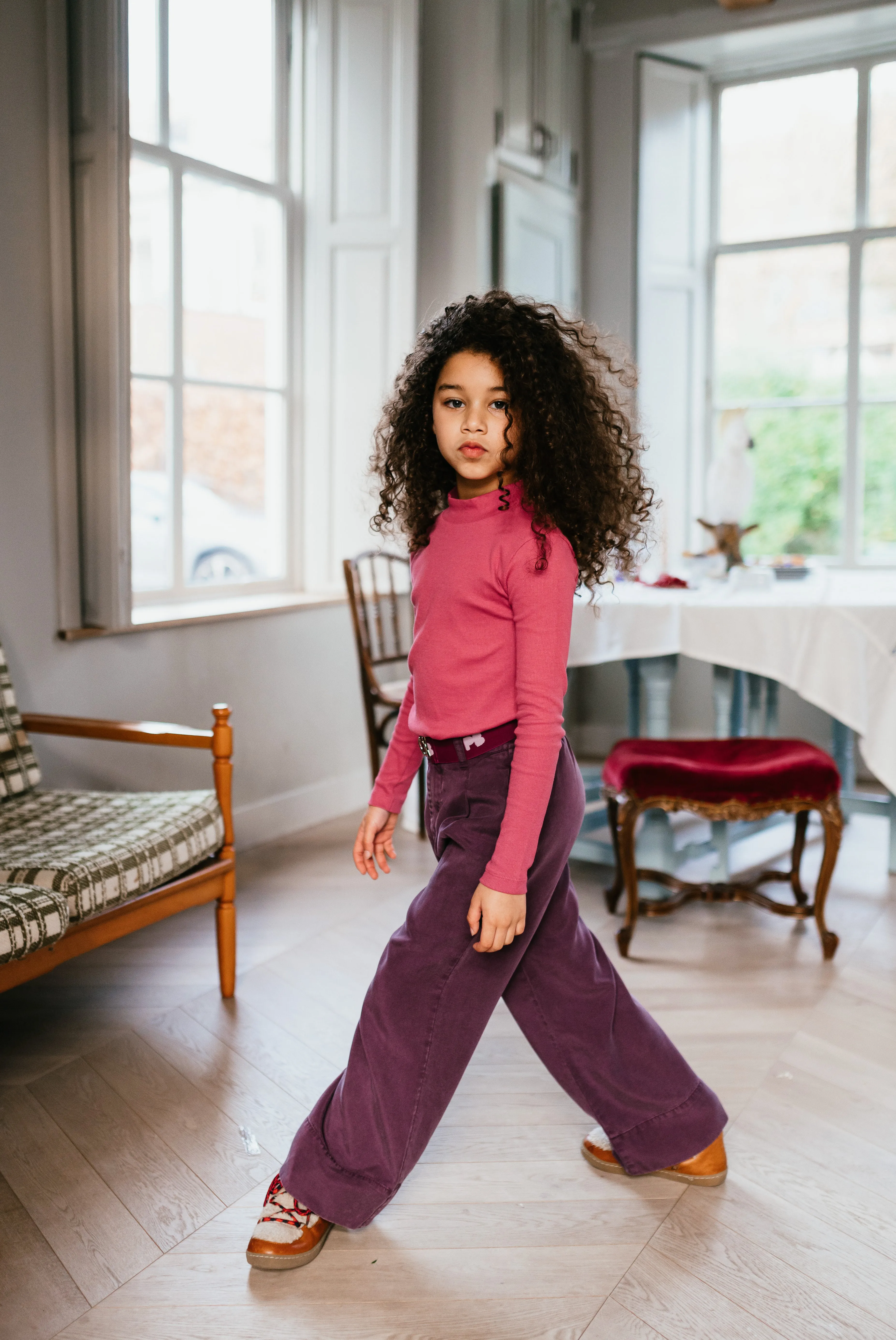 Rib Turtle Neck | Red Violet