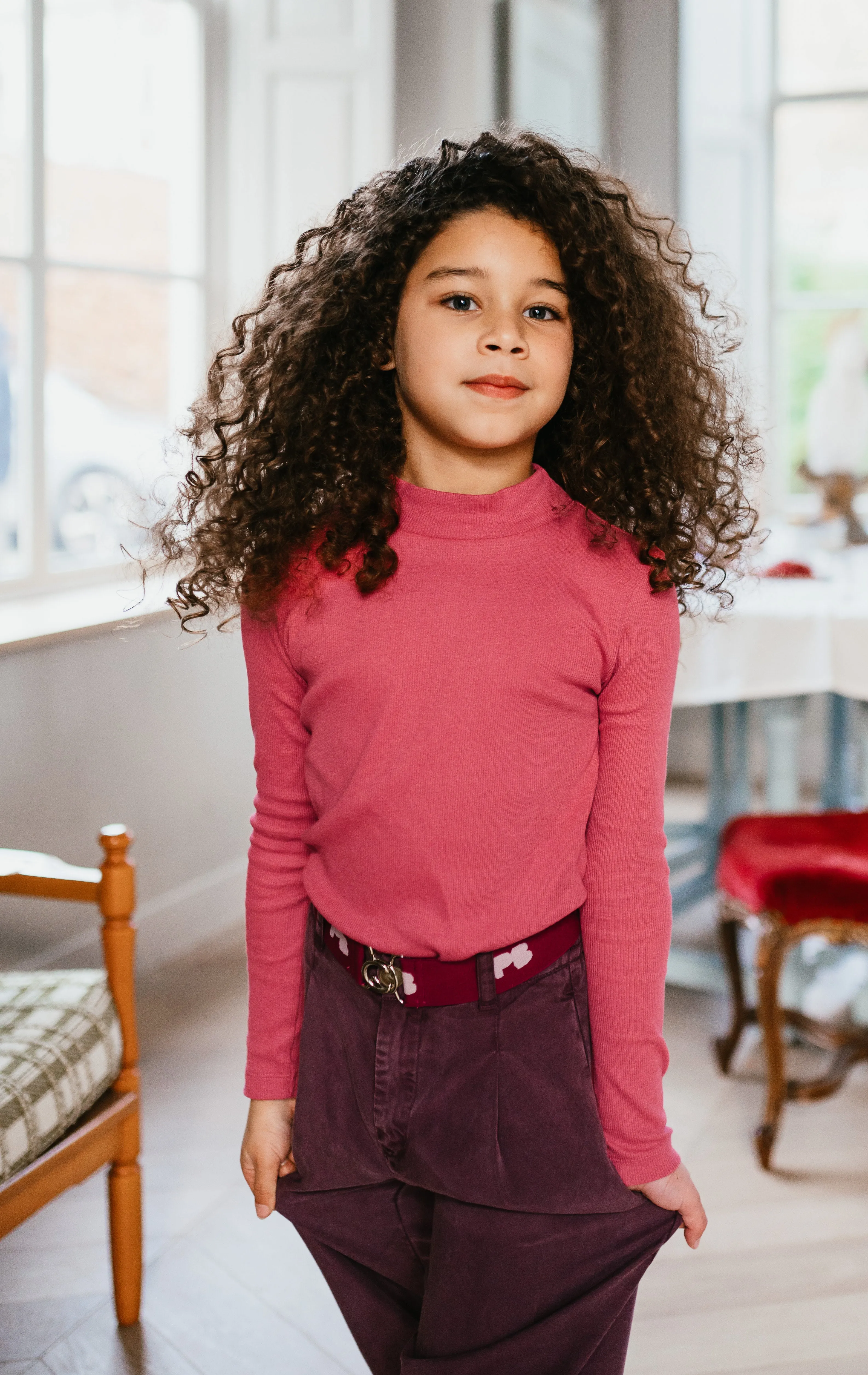 Rib Turtle Neck | Red Violet