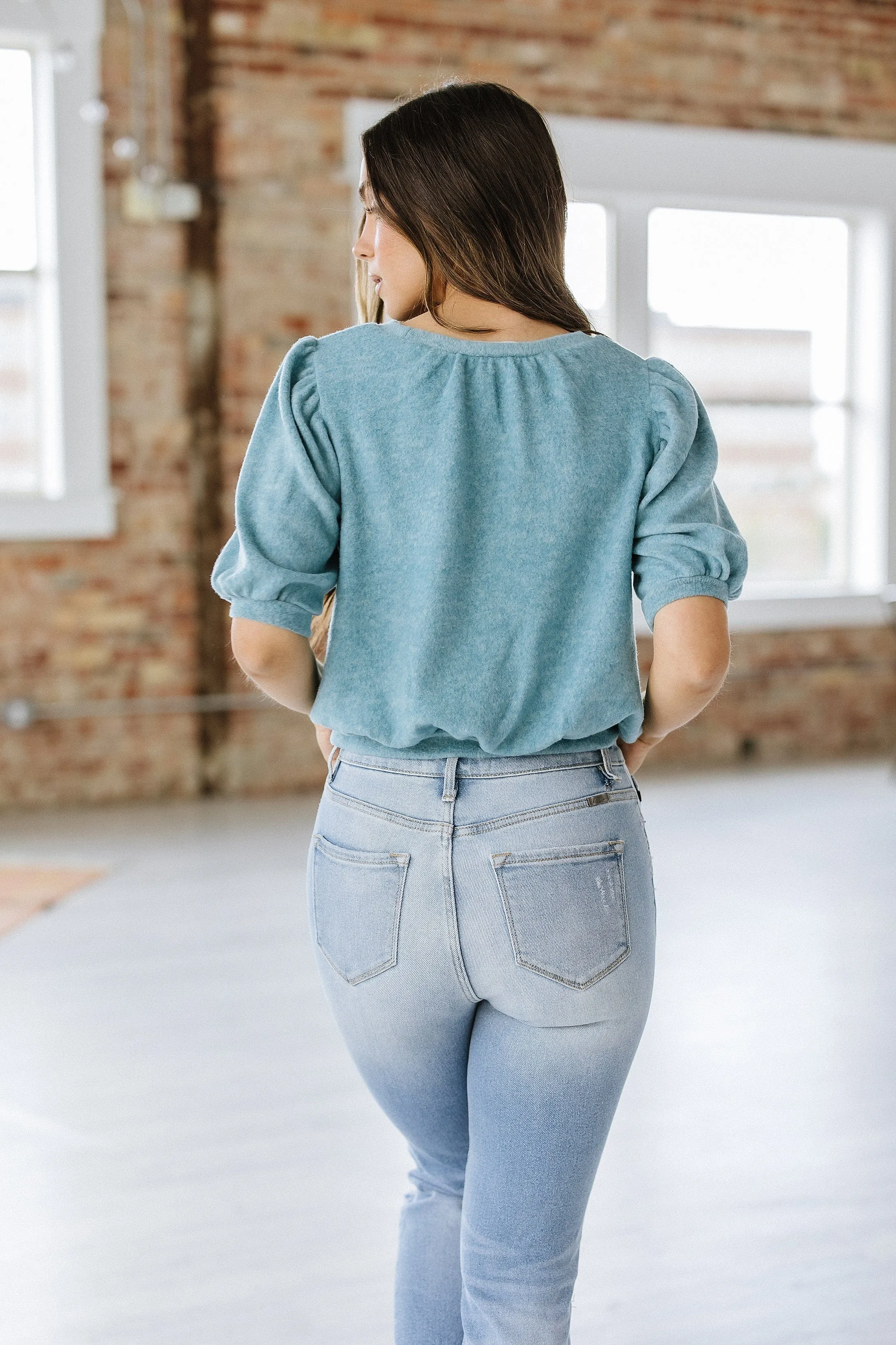 SALE - Annie Brushed Puff Sleeve Top