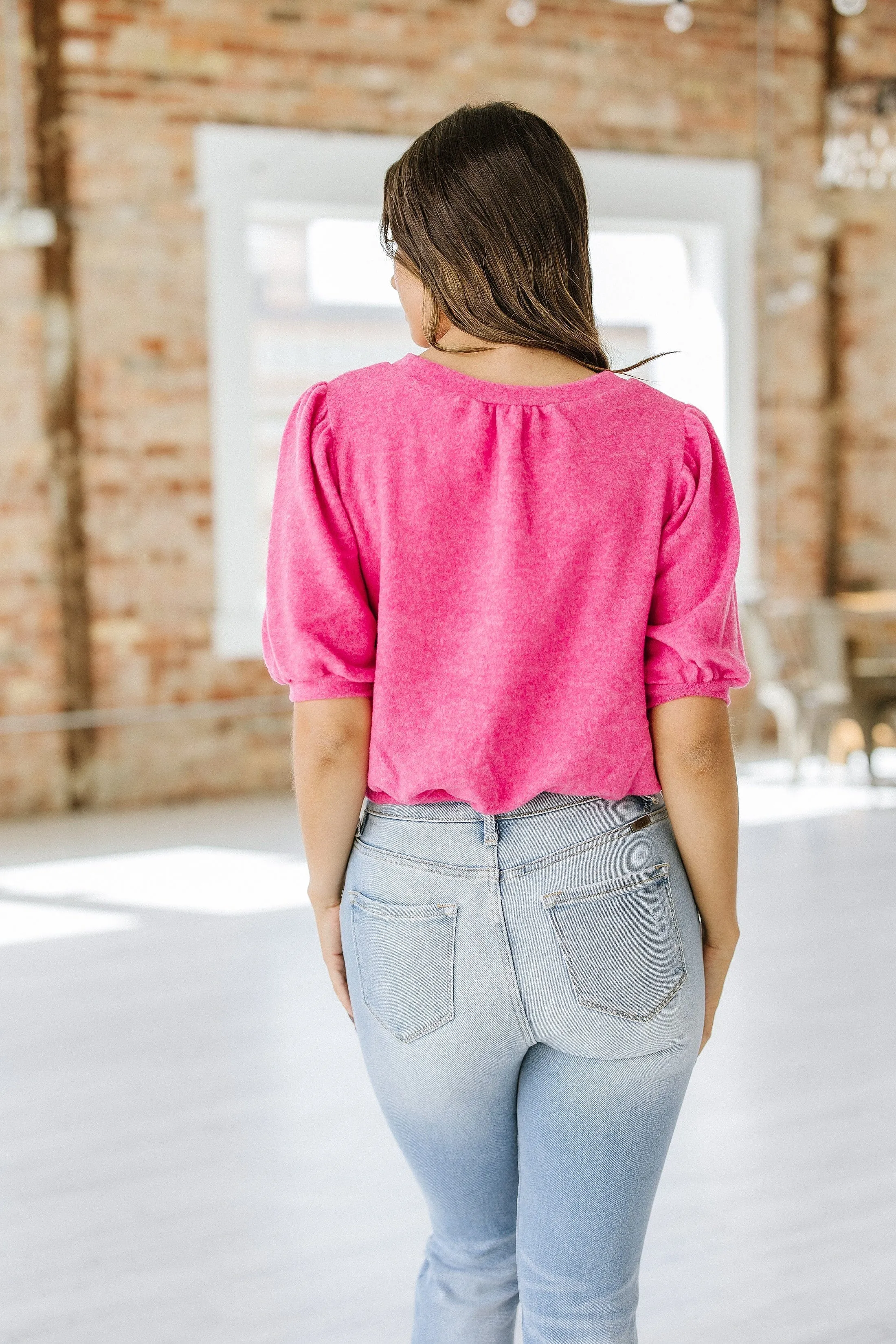 SALE - Annie Brushed Puff Sleeve Top