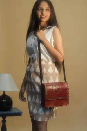 Shaili | Short Skirt | Brown Ikkat