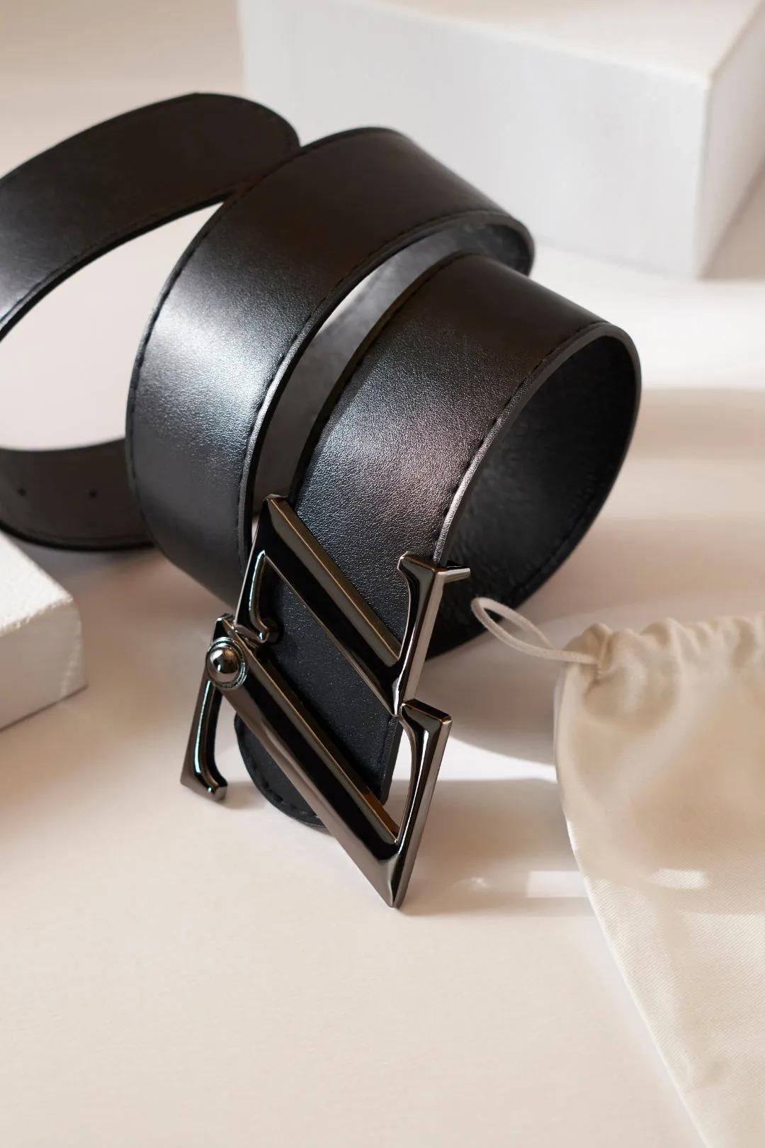 SHECZZAR Broad Waist Belt with Signature ZZ Buckle