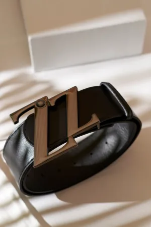 SHECZZAR Broad Waist Belt with Signature ZZ Buckle