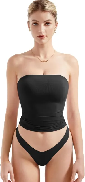 SUUKSESS Women Sexy Tube Top Summer Y2K Going Out Double Lined Basic Tank Top