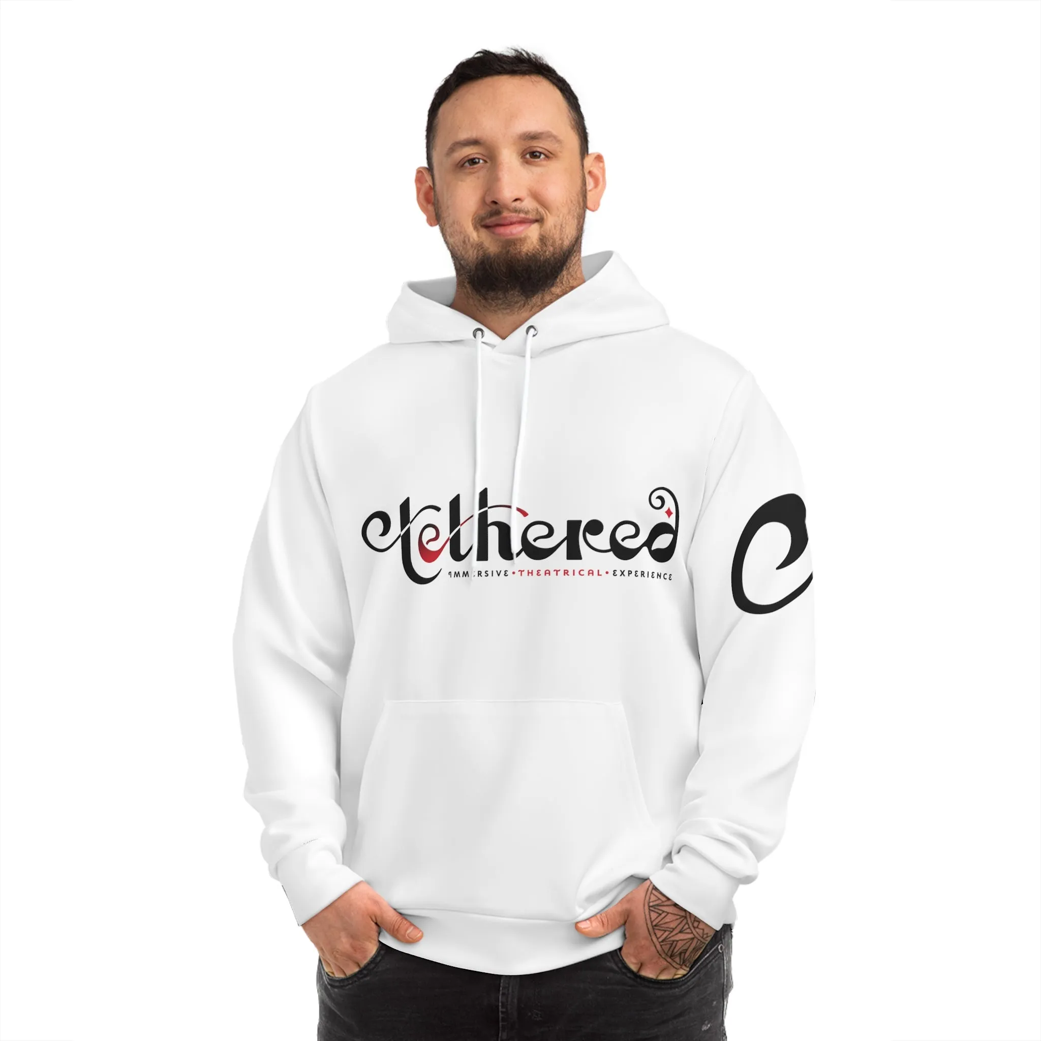 Tethered "Black" Logo Fashion Hoodie (AOP)