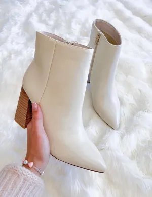 Veronica Cream Heeled Bootie