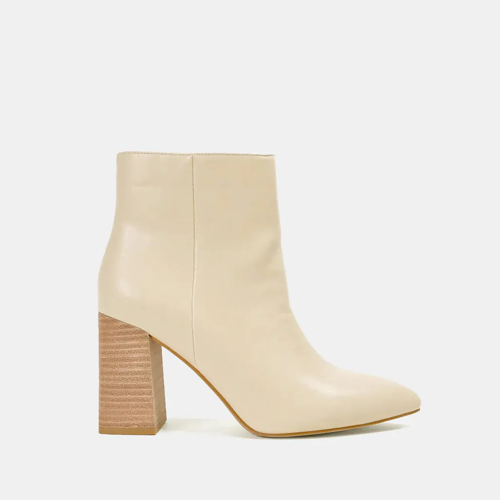 Veronica Cream Heeled Bootie