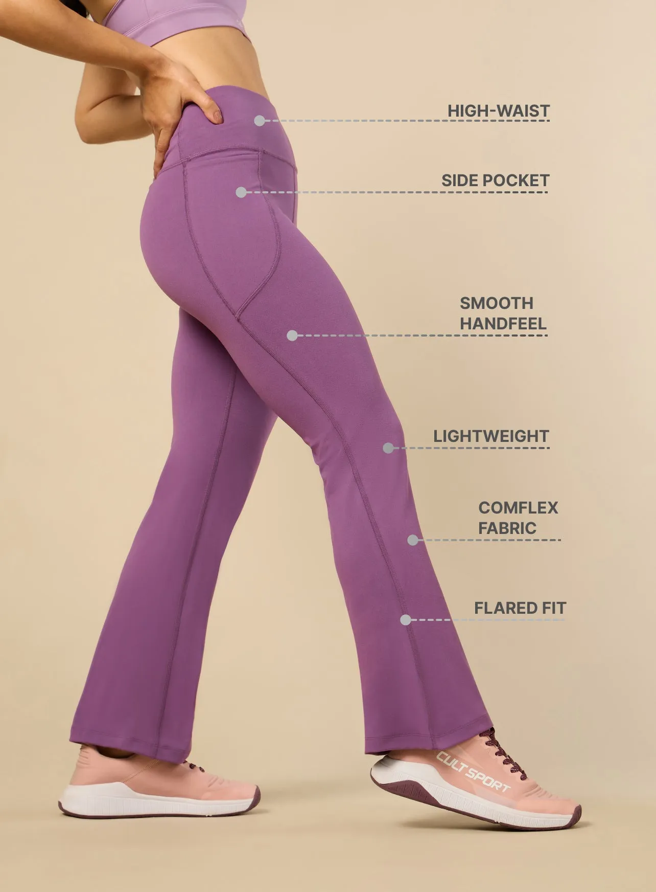 Women's COMFlex Lavender Performance Flare Pants