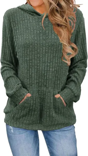 Womens Hoodies Oversized Long Sleeve Hooded Sweatshirts Casual Soild Color Pullover Tops 2024 Fashion
