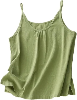 Women's Solid Color Round Neck Spaghetti Strap Sleeveless Camisole