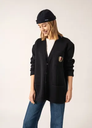 Yachting Rdit Wool Cardigan - with embroidered chest badge (NAVY)