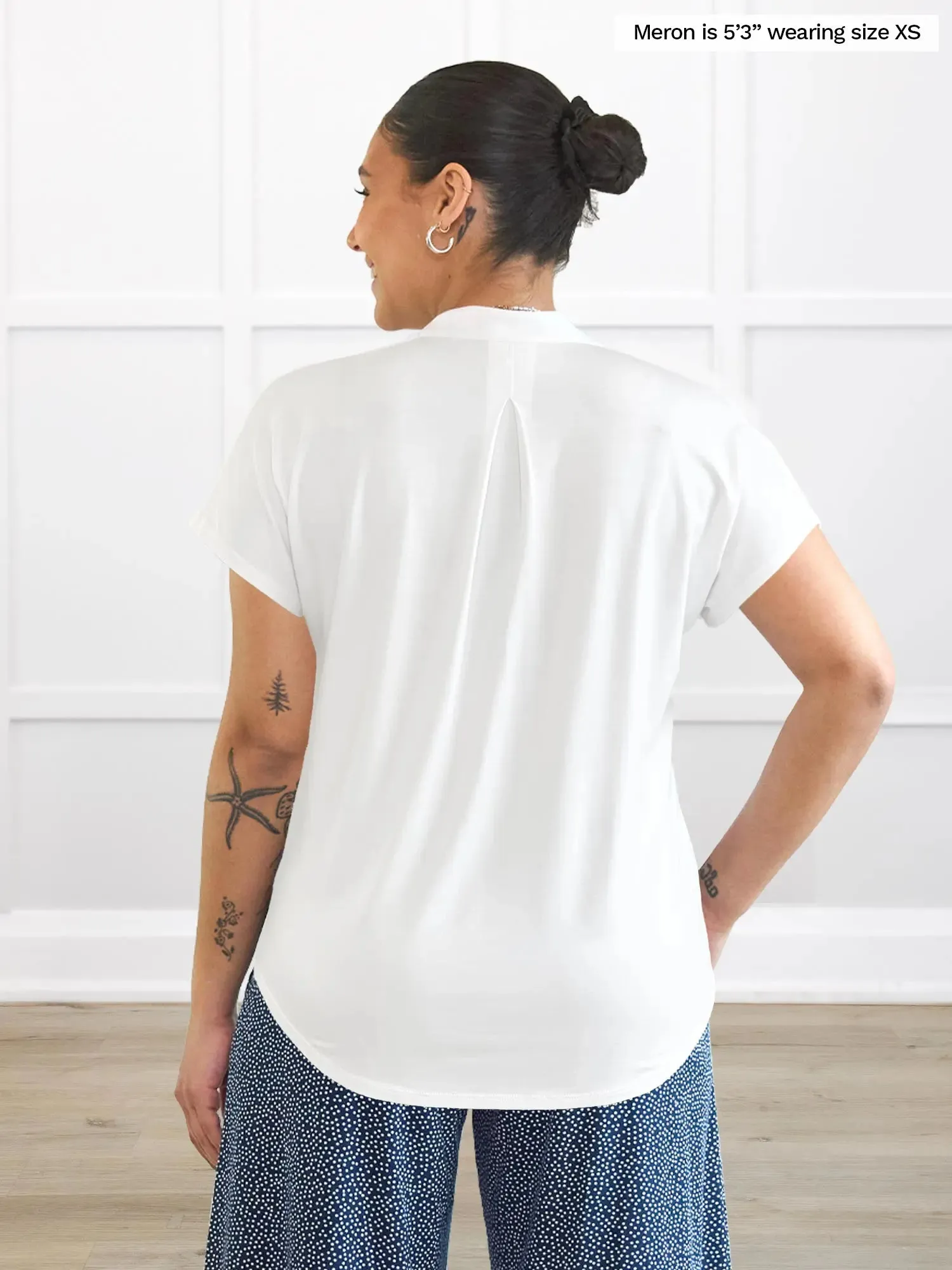 Yasmina band collar blouse
