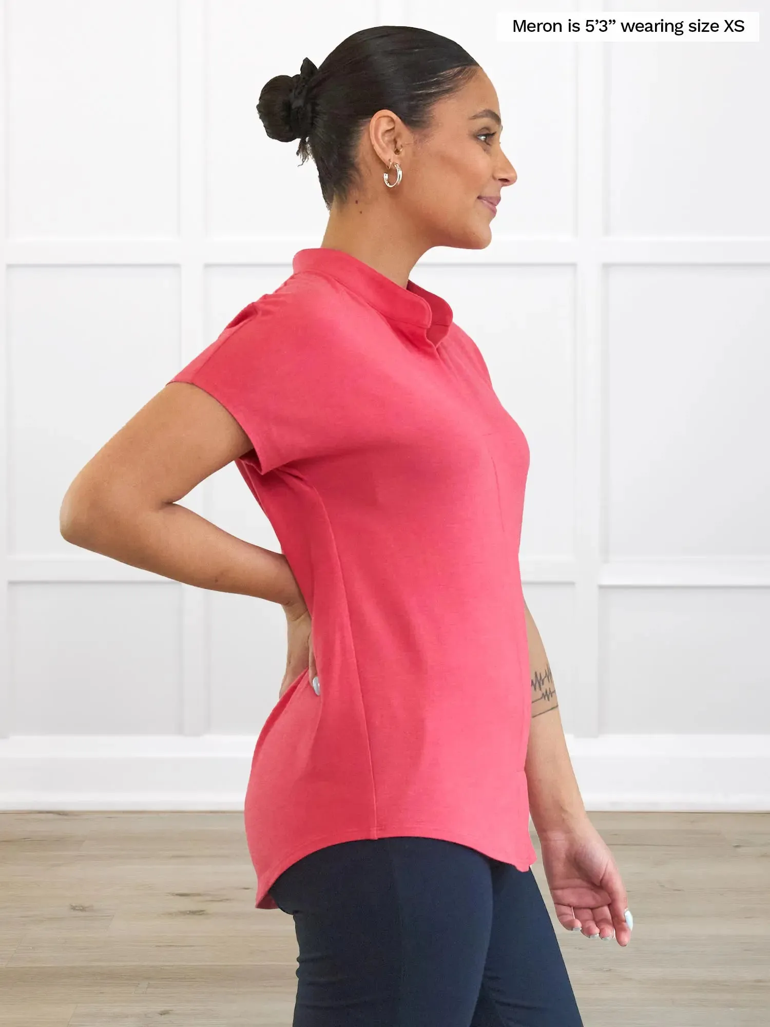 Yasmina band collar blouse