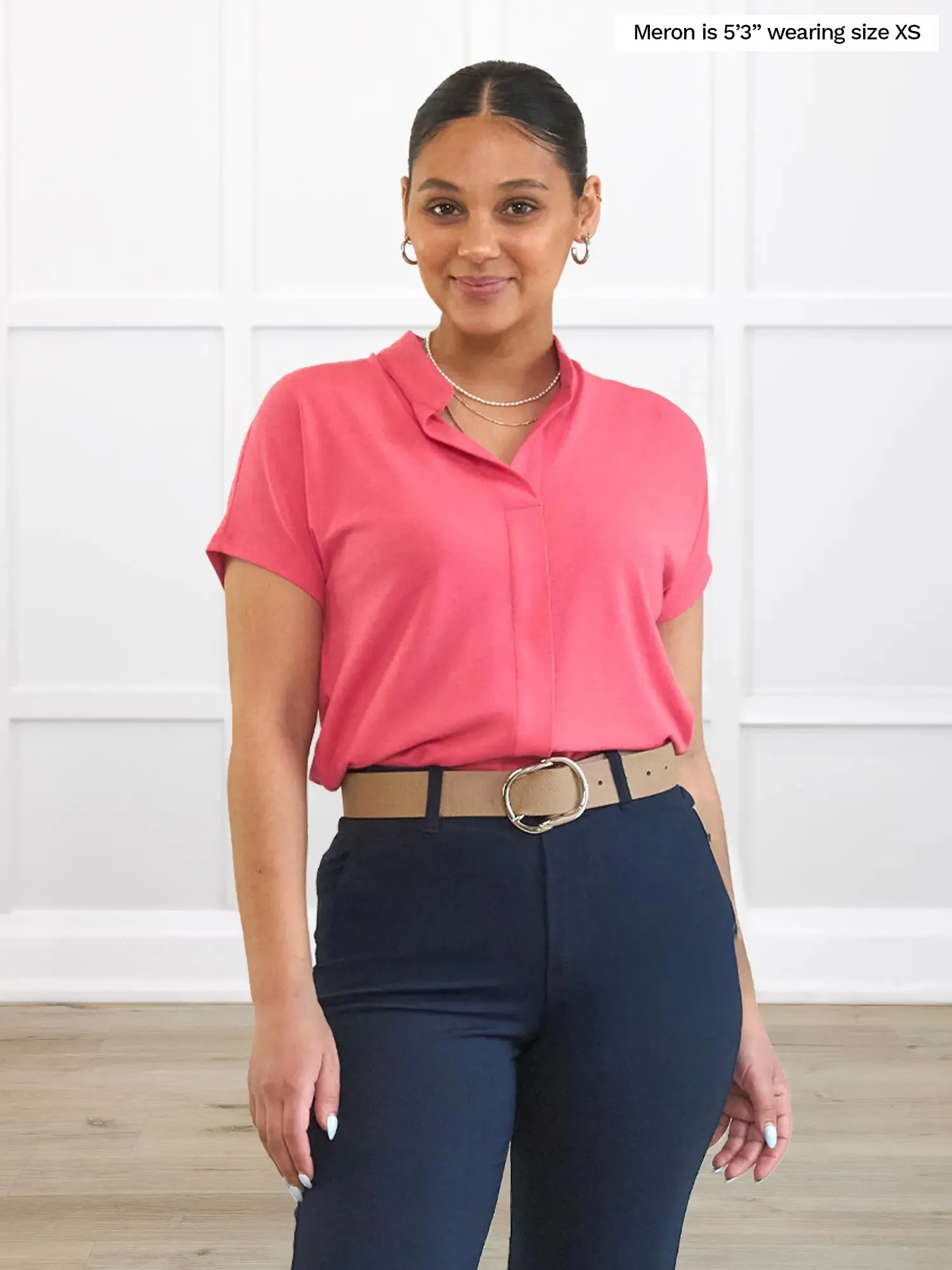Yasmina band collar blouse