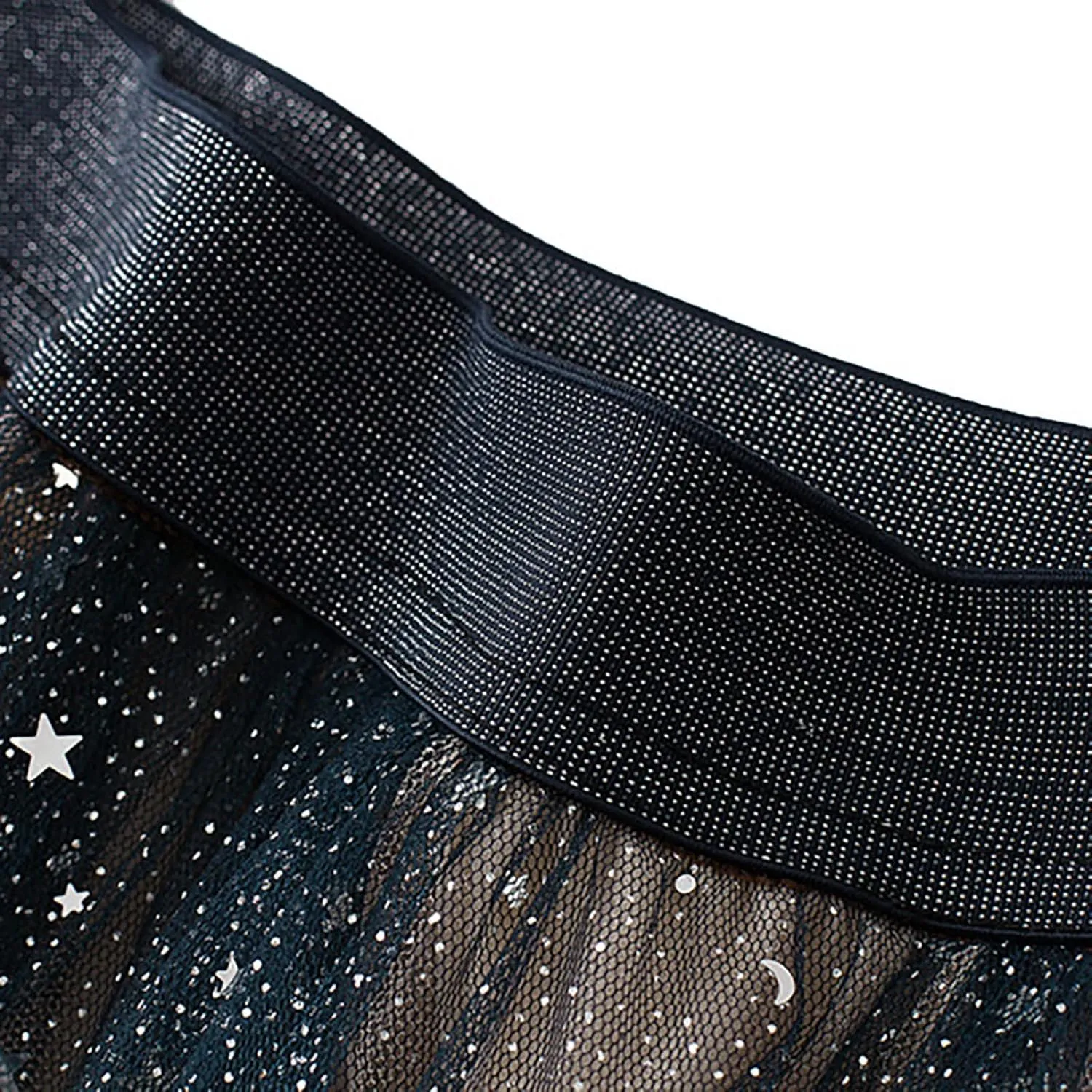 YOLAI Women Sequins Gradient Color Maxi Skirt Casual Pleated A Line Skirt High Waist Knee Length Skirt