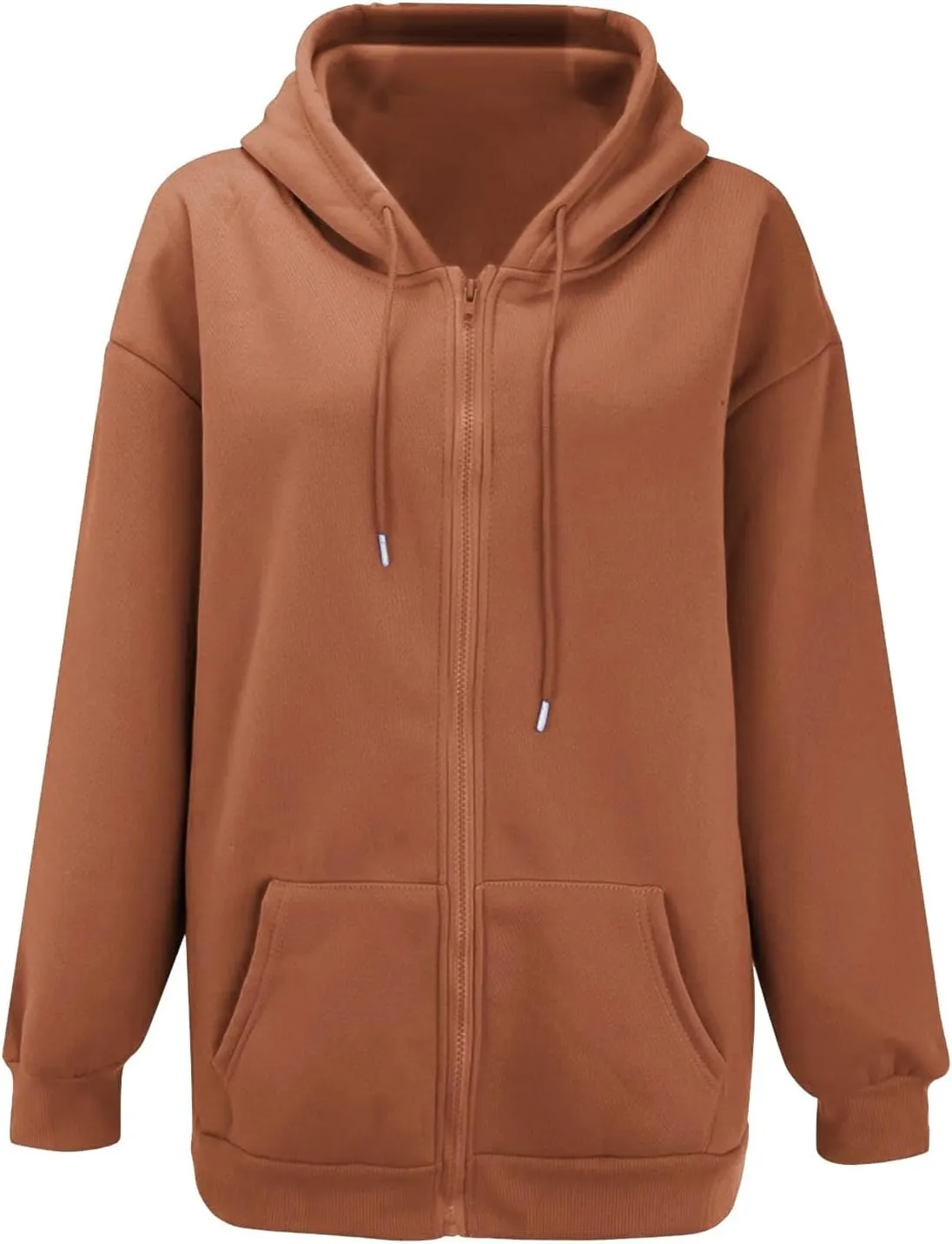 Zip Up Hoodie Women Oversized Sweatshirt Fleece Jackets Long Sleeve Shirts Fall Fashion Preppy Outfits for Women